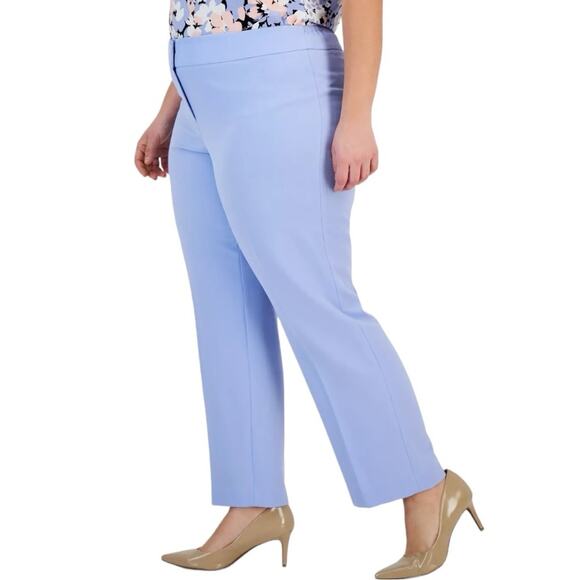 Kasper New Dress Pants Straight Leg Flat Front Sky Blue Women’s Plus Size 20W - Picture 1 of 10